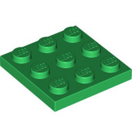 Lego deska (destička) 3x3, zelená (6253139)